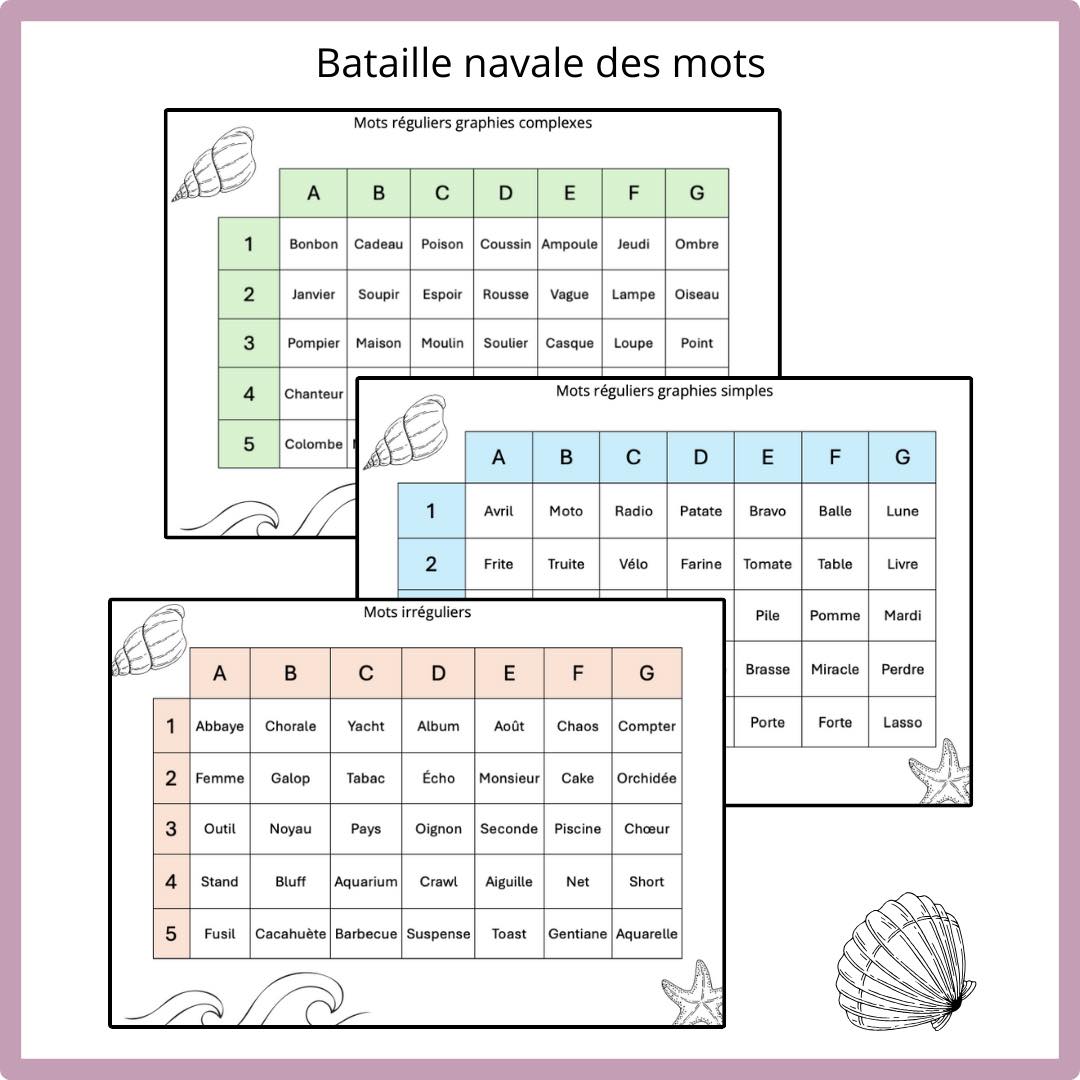 Boîte de Bataille navale des mots