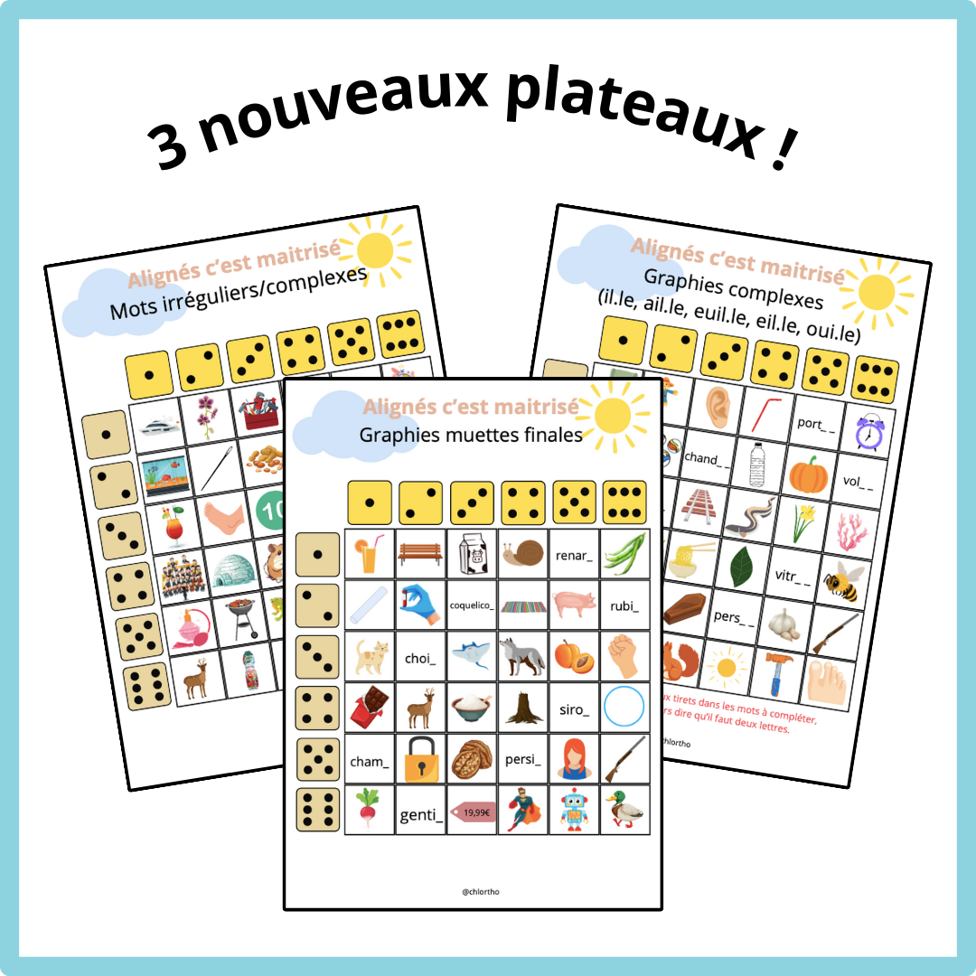 Boîte de Alignés c'est maîtrisé, nouveaux plateaux