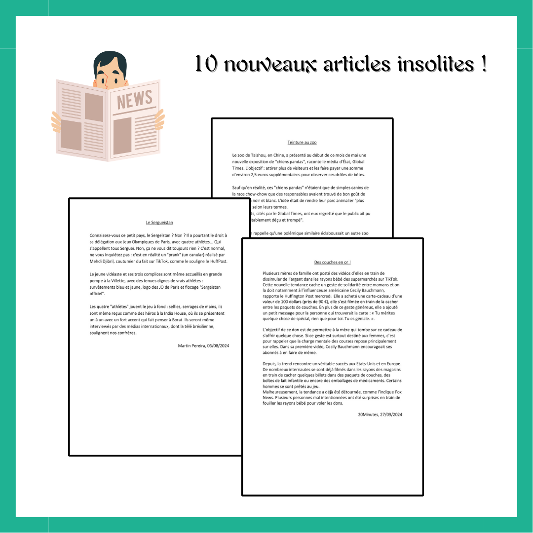 Boîte de 10 nouveaux articles insolites