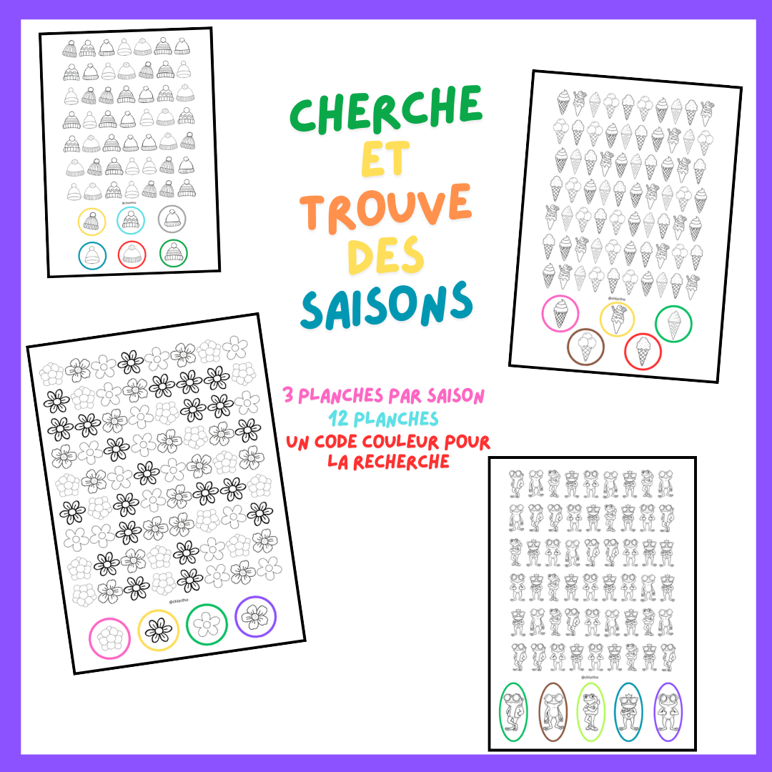 Boîte de Cherche et trouve des saisons